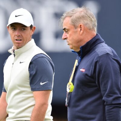 Rory McIlroy Ryder Cup captain Paul McGinley Photo by Glyn KIRK / AFP