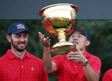 Collin Morikawa Presidents cup Photo by Jared C. Tilton / GETTY IMAGES NORTH AMERICA / Getty Images via AFP