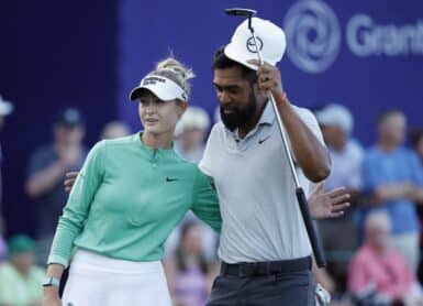 Nelly Korda Tony Finau Cliff Hawkins/Getty Images/AFP