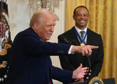 Tiger Woods President Donald Trump Photo by Jim WATSON / AFP